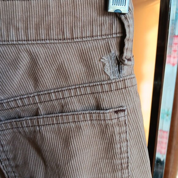 Vintage 1970s Mens Corduroy Jeans 27x32 Penneys Tan Bootcut Hippy Indy Disco - Picture 6 of 11